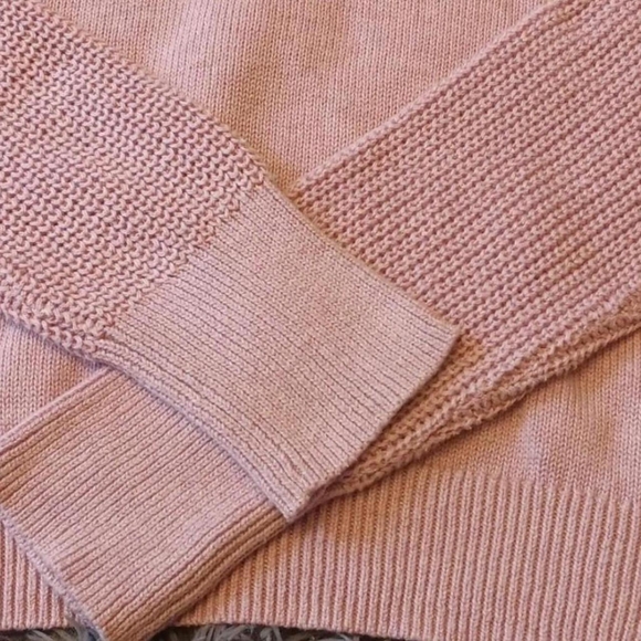 Rachel Zoe Blush Pink Turtleneck Sweater With Zipper, Fall Winter Knit, Small - Picture 6 of 7